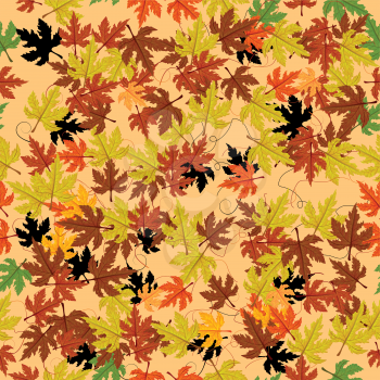 Autumn leaves seamless pattern. Abstract background, easy to edit, copy paste.