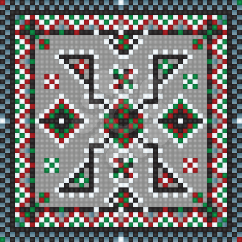 Traditional carpet, rug or mosaic design. Editable  background.