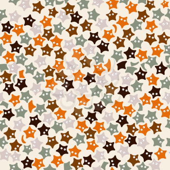 Funny starfish seamless pattern, abstract background