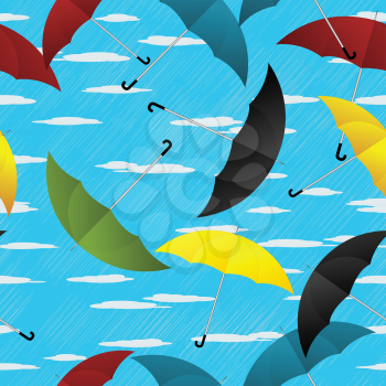 Colored umbrellas pattern, seamless background
