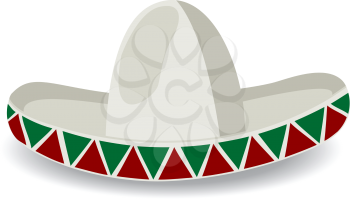Sombrero, mexican hat, isolated and grouped objects over white background