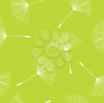Seamless background illustration with flying dandelion seeds 