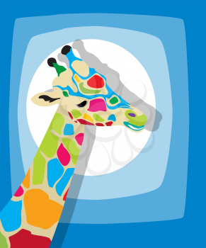 Clip art icon of a colored giraffe