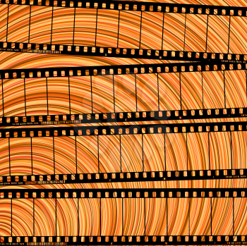 Conceptual movie background with film reel cuts, abstract art 