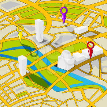 Generic city  street map illustration