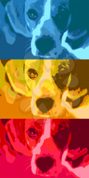 Pop art style illustration of a cute puppy.