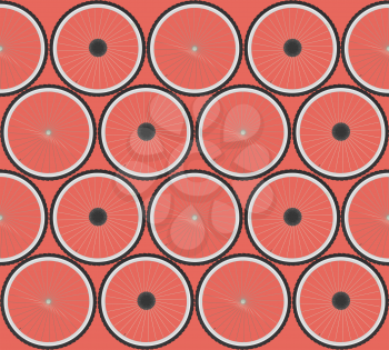 Seamless background pattern with bicycle wheels