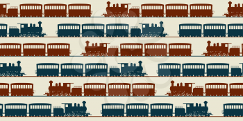 Train seamless pattern, graphic arts