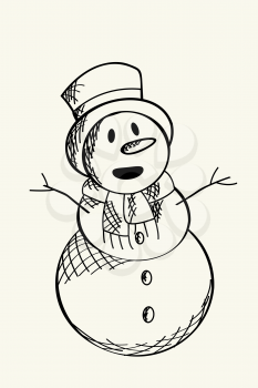 Stylized sketch of a snow man