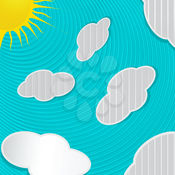Illustration of a sunny sky with clouds background