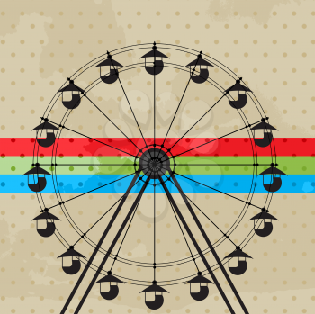 Amusement park icon, ferris wheel silhouette