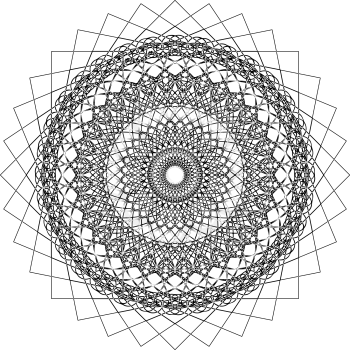 Symetrical geometric shape design over white background