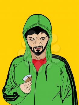 Illustration of a drug dealer