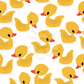 Duckling background illustration, seamless pattern