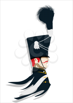 Profile of a Hussar. Abstract art.