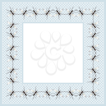 Decorative frame design with mosquitoes