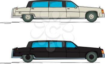 Limousine cartoon over white background