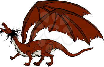 Illustration of a red dragon