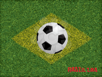 World championship 2014 conceptual background with Brazil flag and ball