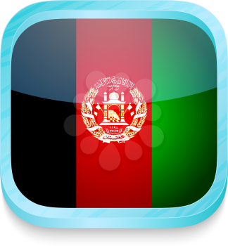 Smart phone button with Afghanistan flag