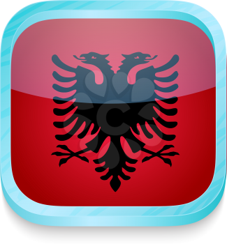 Smart phone button with Albania flag