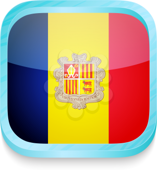 Smart phone button with Andorra flag