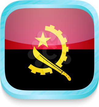 Smart phone button with Angola flag