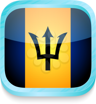 Smart phone button with Barbados flag