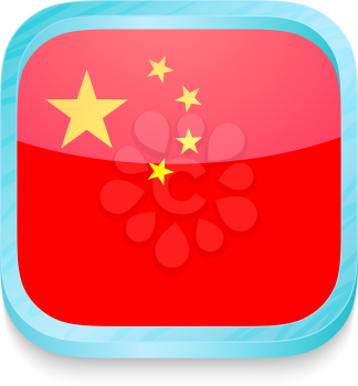 Smart phone button with China flag