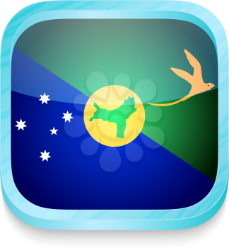 Smart phone button with Christmas Islands flag