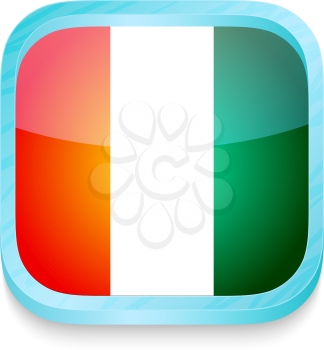 Smart phone button with Cote d'Ivoire flag