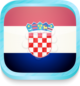 Smart phone button with Croatia flag