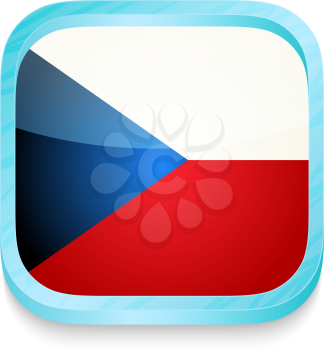 Smart phone button with Czech Republic flag
