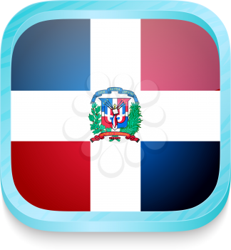 Smart phone button with Dominican Republic flag