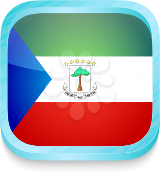 Smart phone button with Equatorial Guinea flag