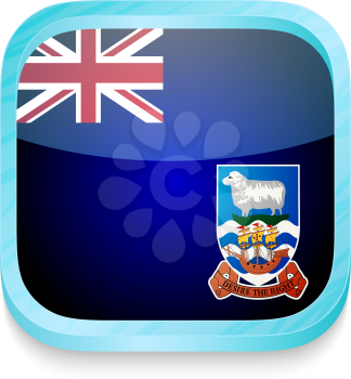 Smart phone button with Falkland Islands flag