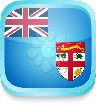 Smart phone button with Fiji flag