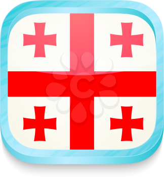 Smart phone button with Georgia flag