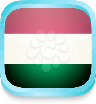 Smart phone button with Hungary  flag