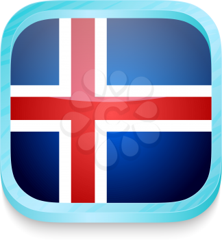 Smart phone button with Iceland flag