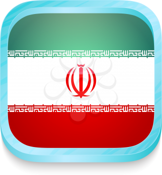 Smart phone button with Iran flag