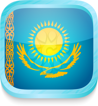 Smart phone button with Kazakhstan flag