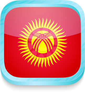 Smart phone button with Kyrgyzstan flag