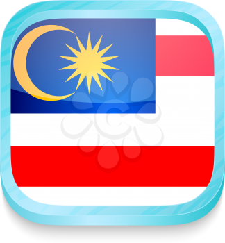 Smart phone button with Malaysia flag