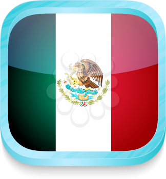 Smart phone button with Mexicflag