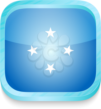 Smart phone button with Micronesia flag