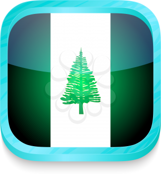 Smart phone button with Norfolk Island flag