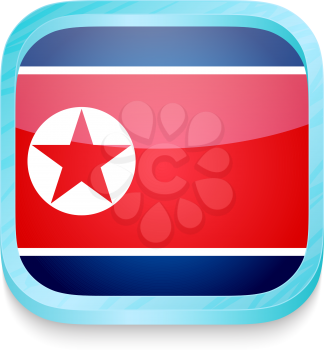 Smart phone button with North Korea flag
