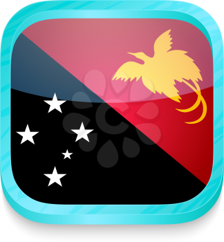 Smart phone button with Papua New Guinea  flag
