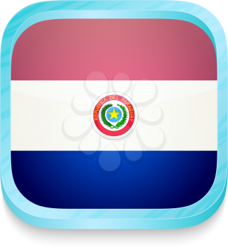 Smart phone button with Paraguay flag